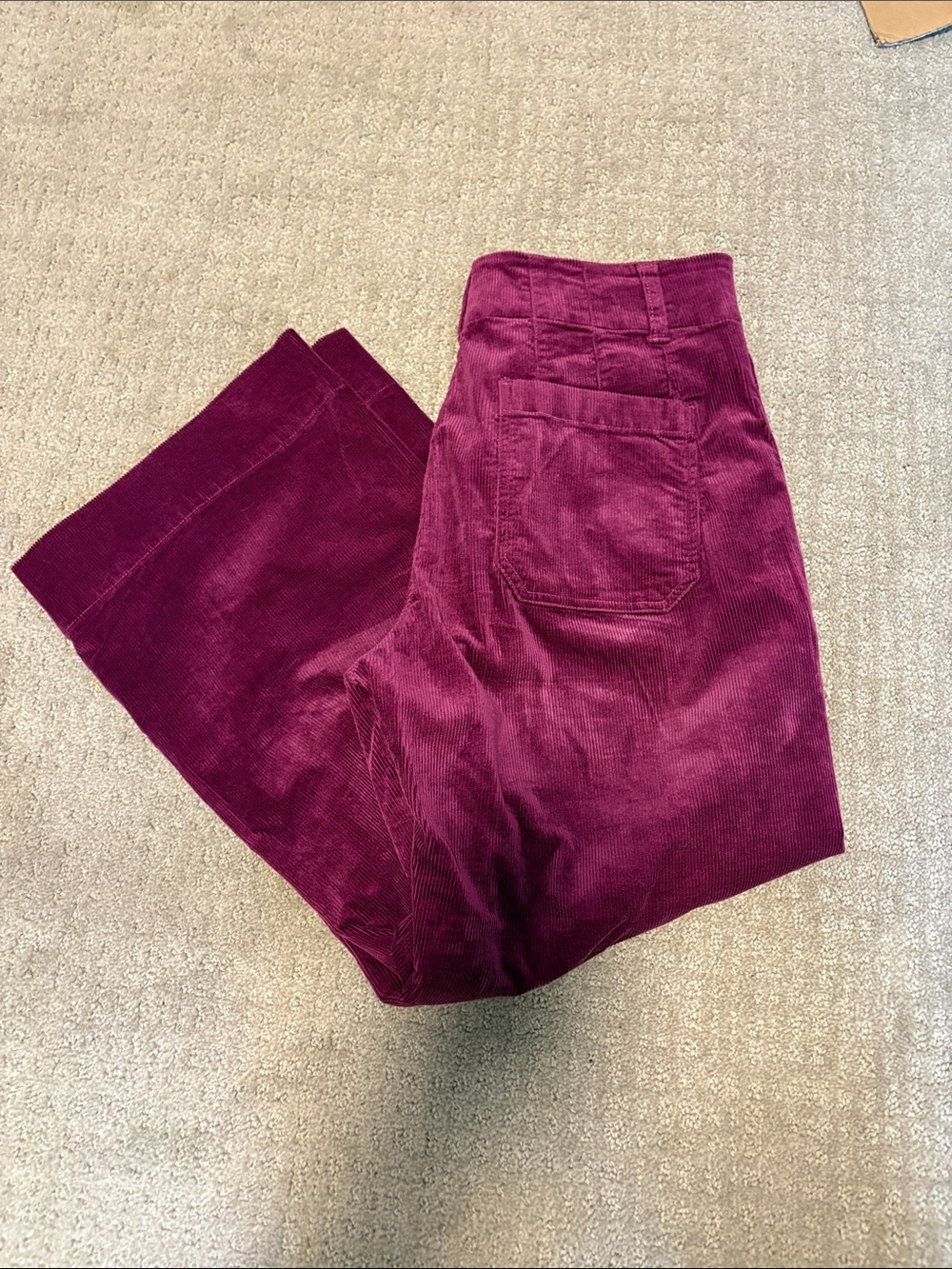 MAEVE - The Collette - Wide-Leg Corduroy Pants in Deep Magenta - Picture 3 of 3
